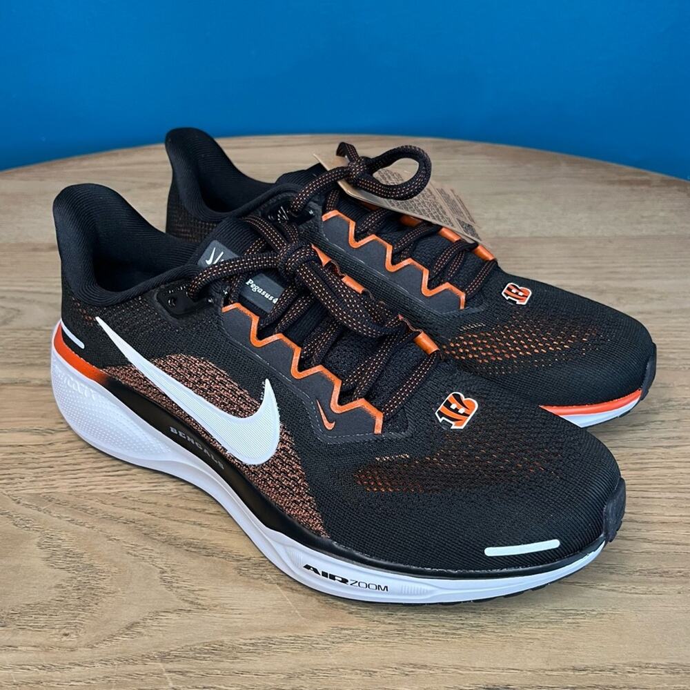 New! Nike NFL Bengals Zoom Pegasus 41 Running Sneaker Shoe Orange Men’s Size 7
